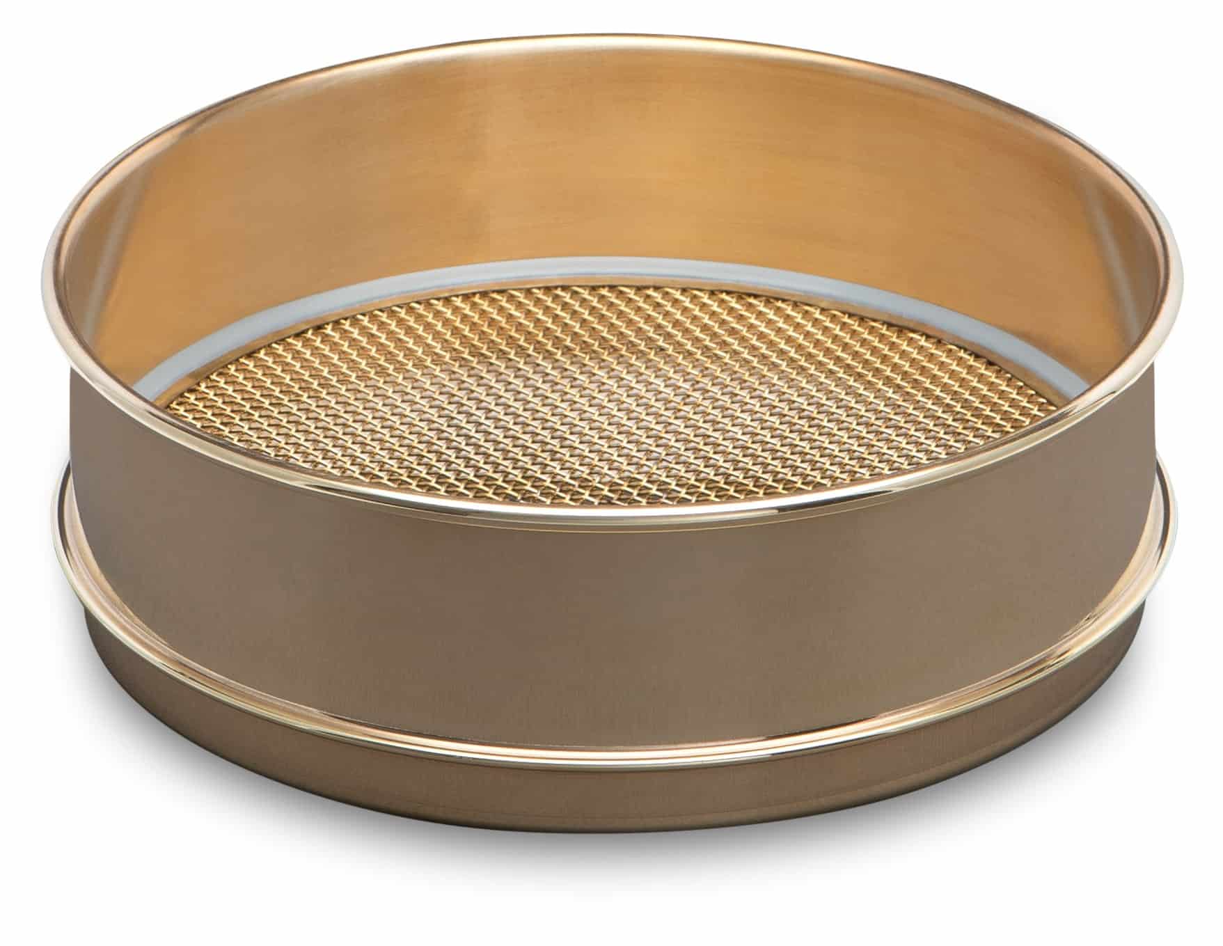 Advantech #40 Mesh Brass Test Sieve, 8" Diameter Full Height, Stainless Steel Wire, ASTM E11 Compliant